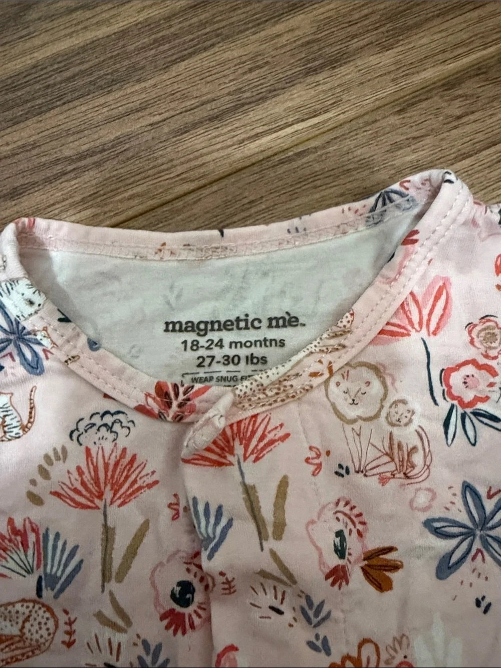 Magnetic Me Floral Bunny One-Piece Footie in Pink and Blue